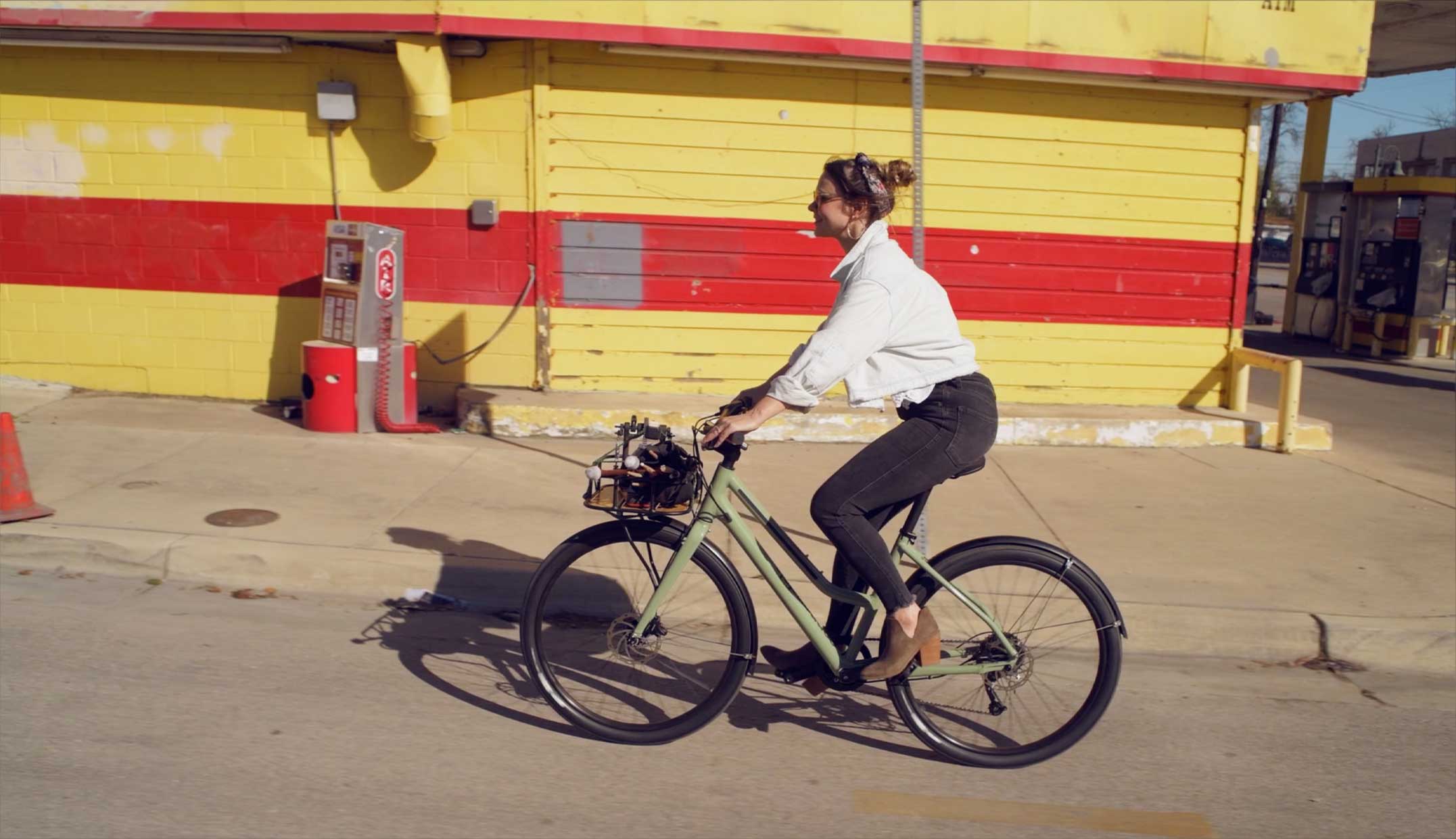 a man riding a bicycle