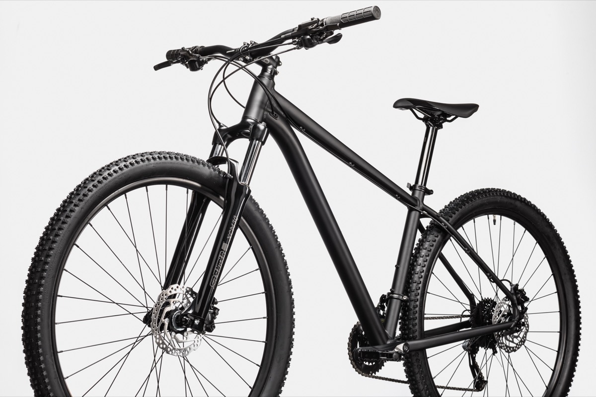 a black mountain bike