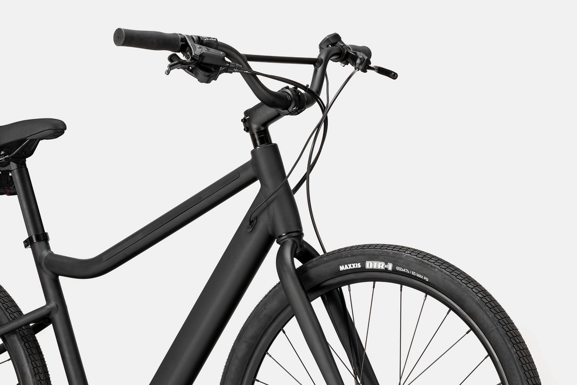 a black bicycle with a black frame