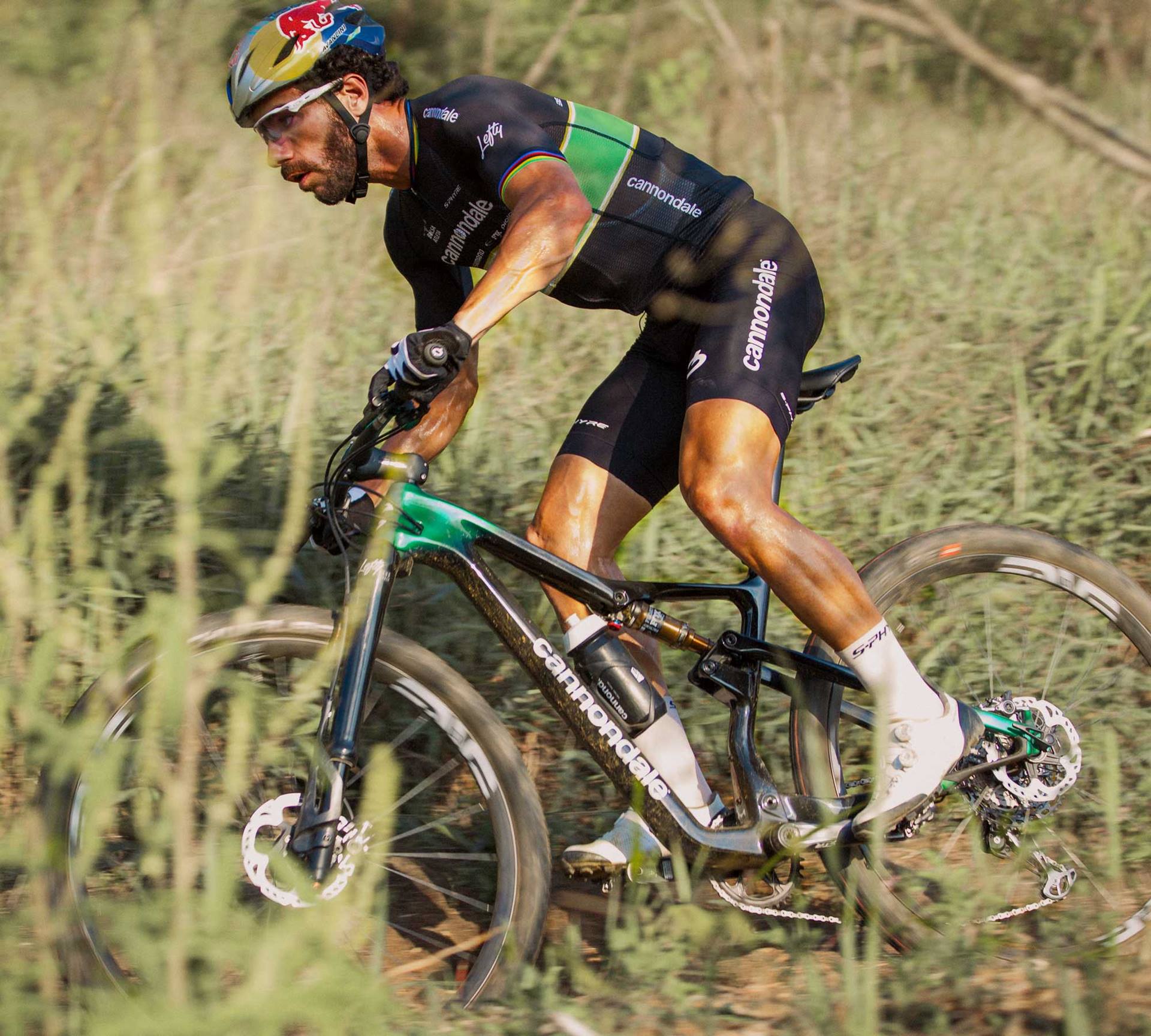 a man riding a bike