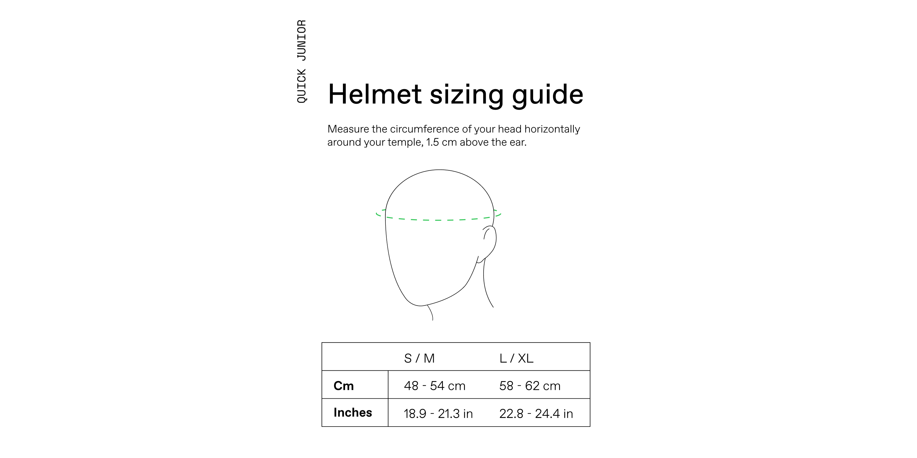 Cannondale Quick Junior Kids Helmet Sizing Guide