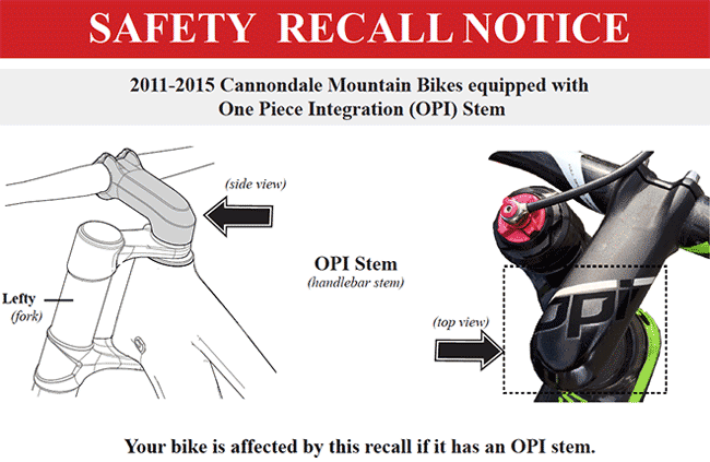 cannondale fork recall